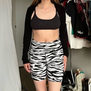 **SOLD** DKNY ZEBRA PRINT BIKER SHORTS